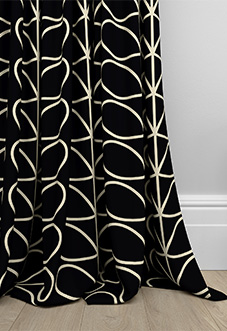 Orla Kiely Jumbo Linear Stem, Liquorice - Made to Measure Curtains